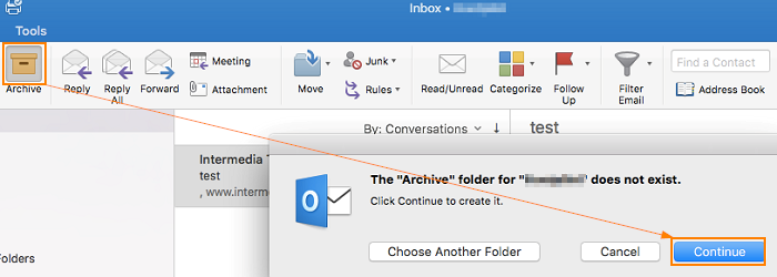 archive emails outlook 2016 for mac